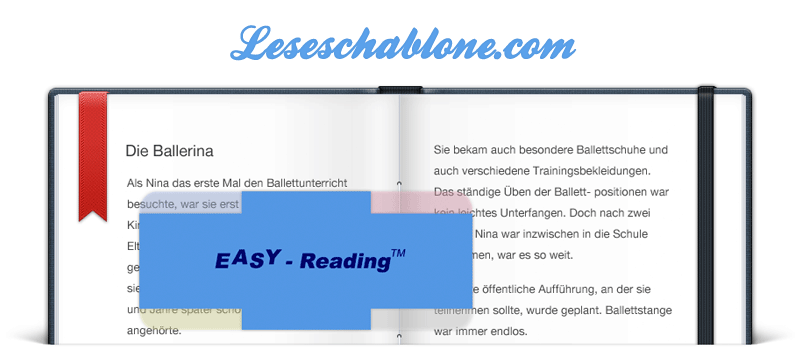 Die Easy Reading Leseschablone hilft beim Lesen lernen und bei Leseproblemen